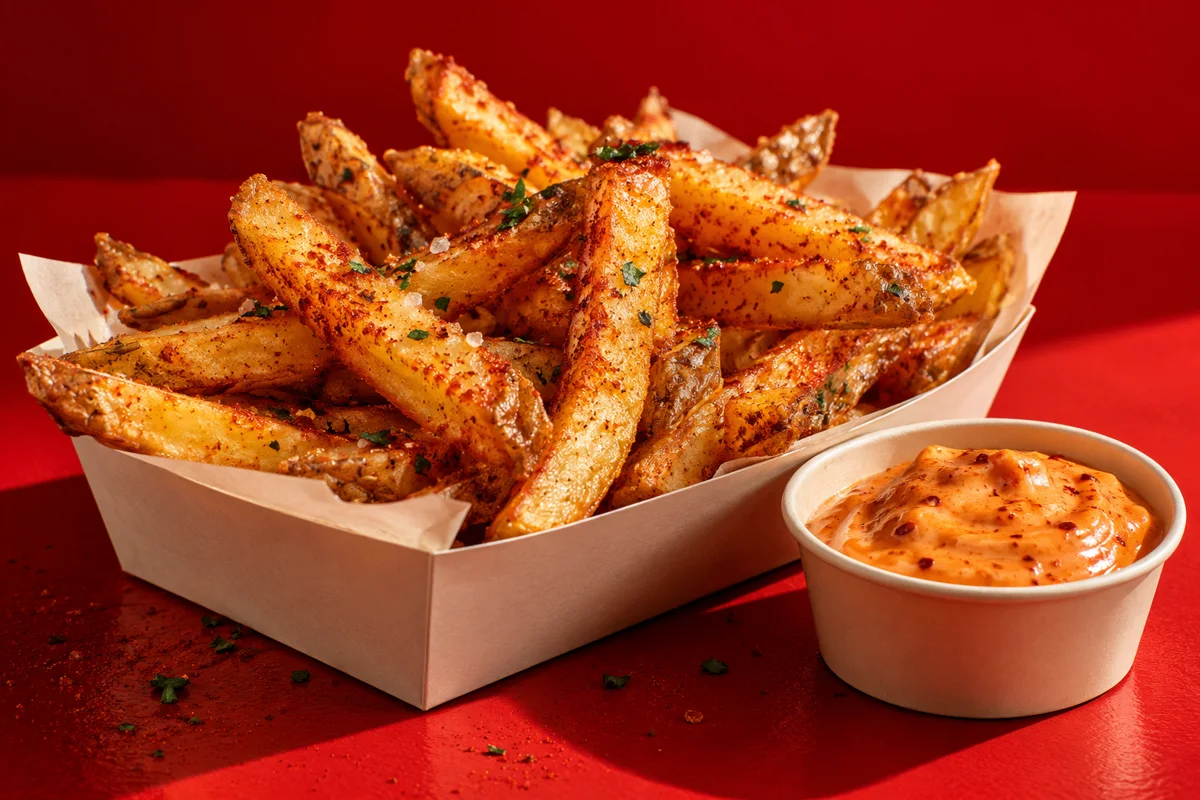Frites croustillantes et sauce